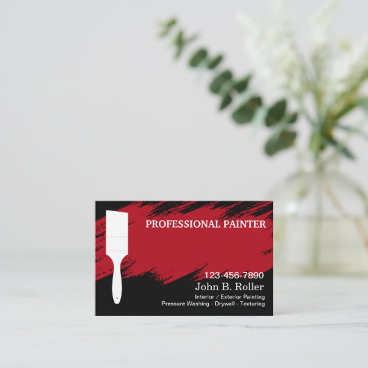 Beruflicher Cooler Maler Visitenkarte (Stehend Vorderseite)