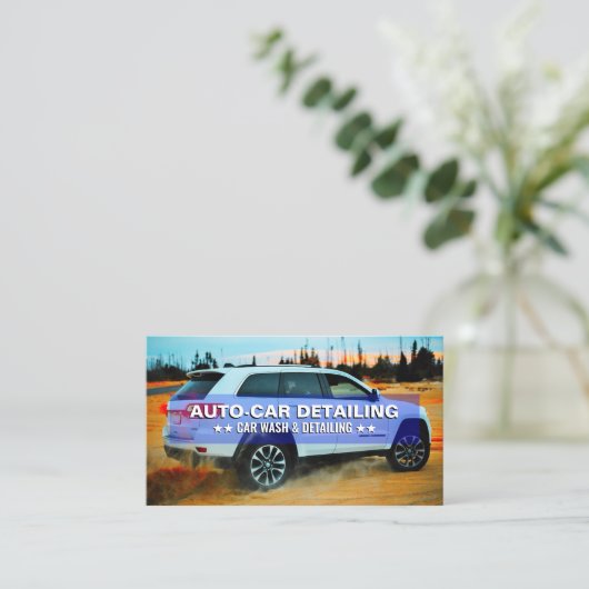 Beruflicher Cooler Wash & Auto für Mobilfahrzeuge Visitenkarte (Stehend Vorderseite)
