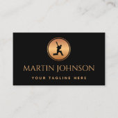 Beruflicher Cricket Coach Gold & Black Logo Sport Visitenkarte (Vorderseite)