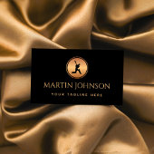 Beruflicher Cricket Coach Gold & Black Logo Sport Visitenkarte