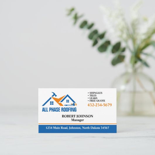 Beruflicher Dachservice Visitenkarte (Stehend Vorderseite)