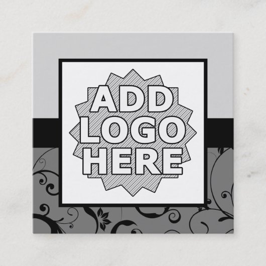 beruflicher Damast addieren Ihr eigenes Logo Quadratische Visitenkarte (Vorderseite)