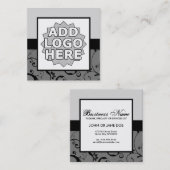 beruflicher Damast addieren Ihr eigenes Logo Quadratische Visitenkarte (Vorne/Hinten)