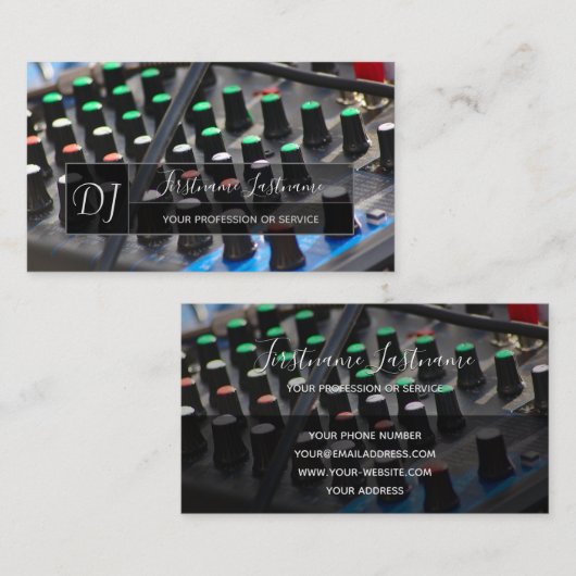 Beruflicher DJ- oder VJ-Mixer-Party-Planer Visitenkarte (Vorne/Hinten)