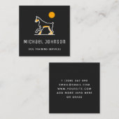 Beruflicher Doberman Black Quadratische Visitenkarte (Vorne/Hinten)