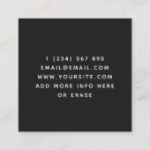 Beruflicher Doberman Black Quadratische Visitenkarte (Rückseite)