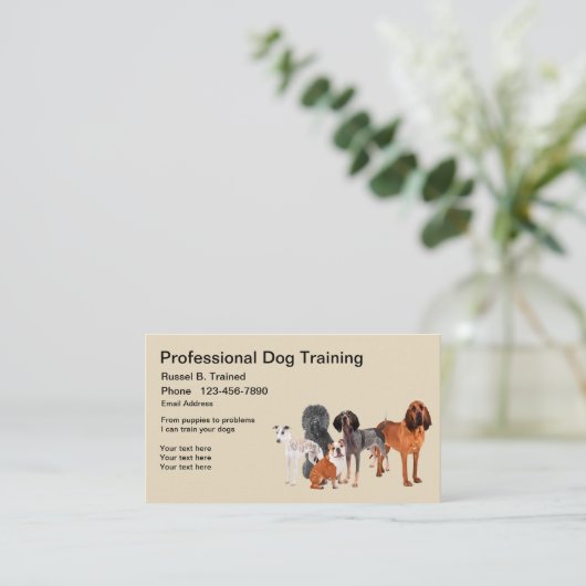 Beruflicher Dog-Training-Service Visitenkarte (Stehend Vorderseite)