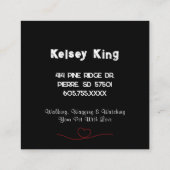 Beruflicher Dog Walker Pet Sitter Stilvoll Quadratische Visitenkarte (Rückseite)