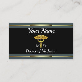 Beruflicher Doktor der Medizin Gold und Schwarzes Visitenkarte