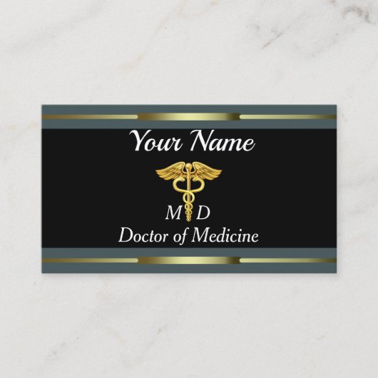 Beruflicher Doktor der Medizin Gold und Schwarzes Visitenkarte (Vorderseite)