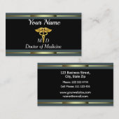 Beruflicher Doktor der Medizin Gold und Schwarzes Visitenkarte (Vorne/Hinten)