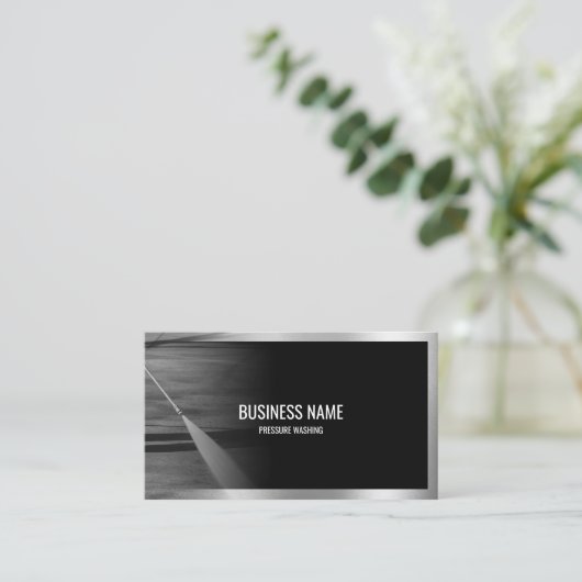 Beruflicher Druck Power waschen Schwarz Visitenkarte (Stehend Vorderseite)