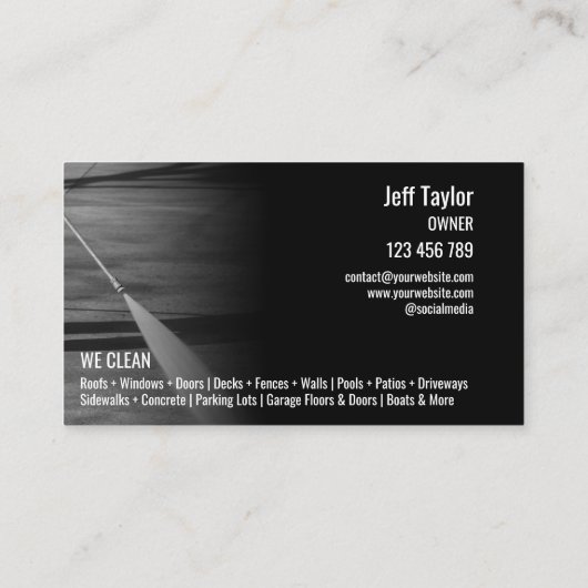 Beruflicher Druck Power waschen Schwarz Visitenkarte (Rückseite)