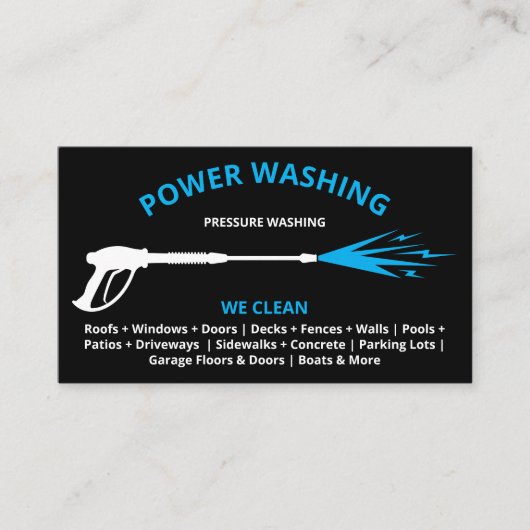 Beruflicher Druck Power waschen Visitenkarte (Vorderseite)