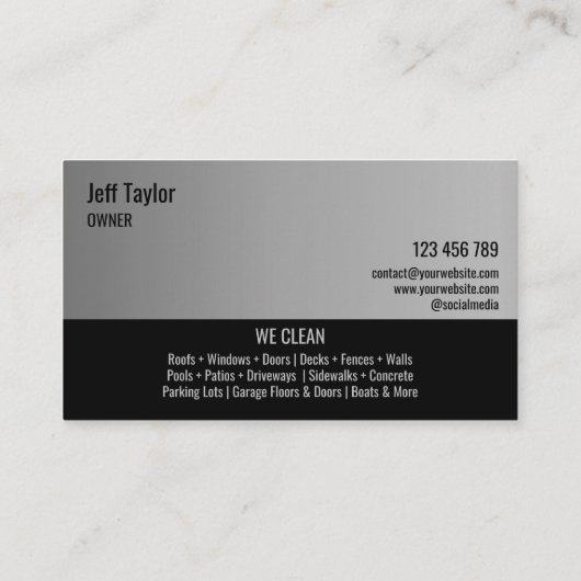 Beruflicher Druck Power waschen Waschbecken Dach B Visitenkarte (Rückseite)