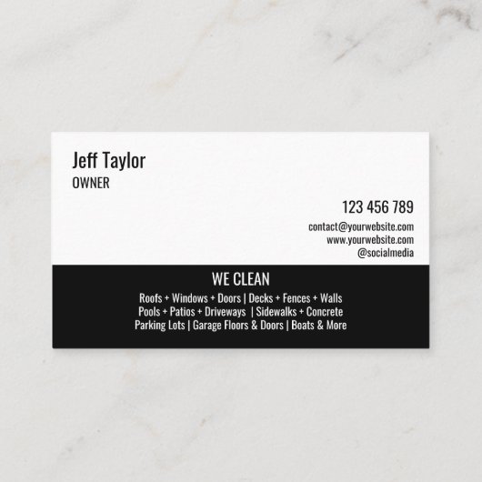 Beruflicher Druck Power waschen Waschbecken Dach B Visitenkarte (Rückseite)