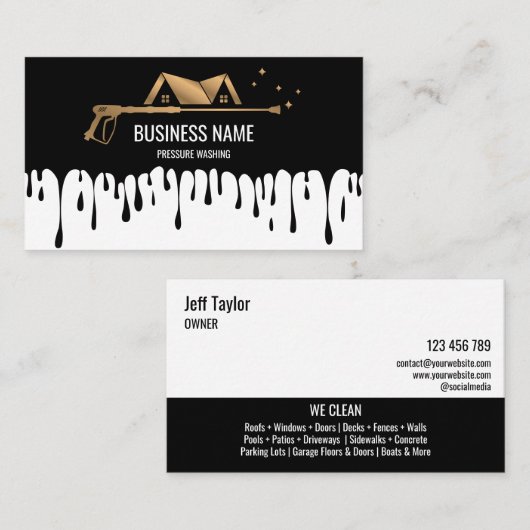 Beruflicher Druck Power waschen Waschbecken Dach B Visitenkarte (Vorne/Hinten)