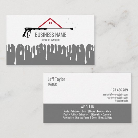 Beruflicher Druck Power waschen Waschbecken Dach B Visitenkarte (Vorne/Hinten)