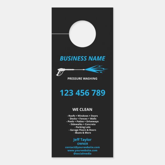 Beruflicher Druck Power waschen Waschmaschine Türanhänger (Vorderseite)