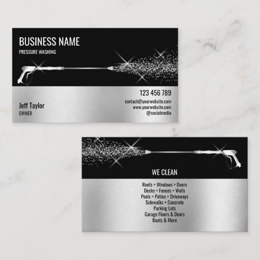 Beruflicher Druck Power waschen Waschmaschine Visitenkarte (Vorne/Hinten)