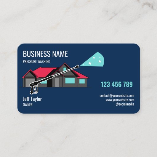 Beruflicher Druck Power waschen Waschmaschine Visitenkarte (Vorderseite)