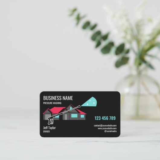 Beruflicher Druck Power waschen Waschmaschine Visitenkarte (Stehend Vorderseite)
