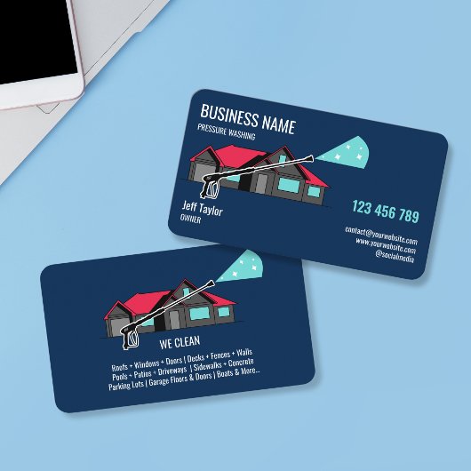 Beruflicher Druck Power waschen Waschmaschine Visitenkarte