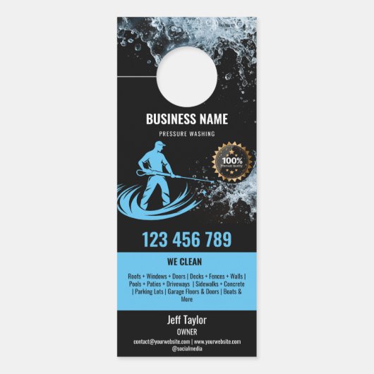 Beruflicher Druck Power waschen Waschtisch Dach Türanhänger (Vorderseite)