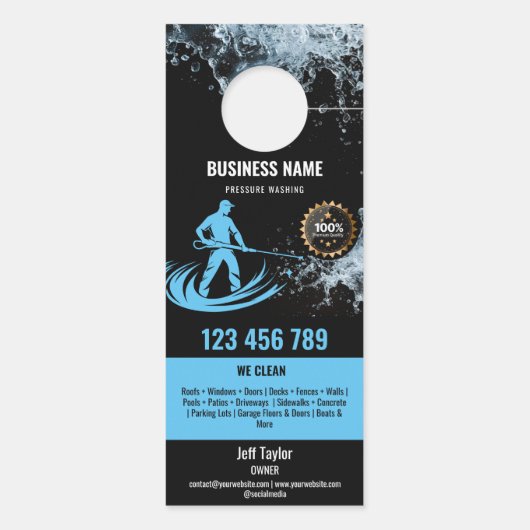 Beruflicher Druck Power waschen Waschtisch Dach Türanhänger (Rückseite)