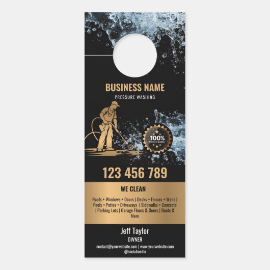 Beruflicher Druck Power waschen Waschtisch Dach Türanhänger (Vorderseite)