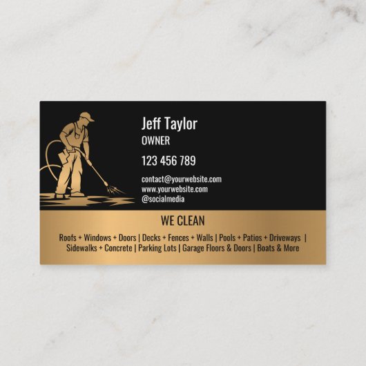 Beruflicher Druck Power waschen Waschtisch Dach Visitenkarte (Rückseite)