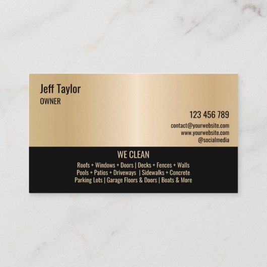 Beruflicher Druck Power waschen Waschtisch Dach Visitenkarte (Rückseite)