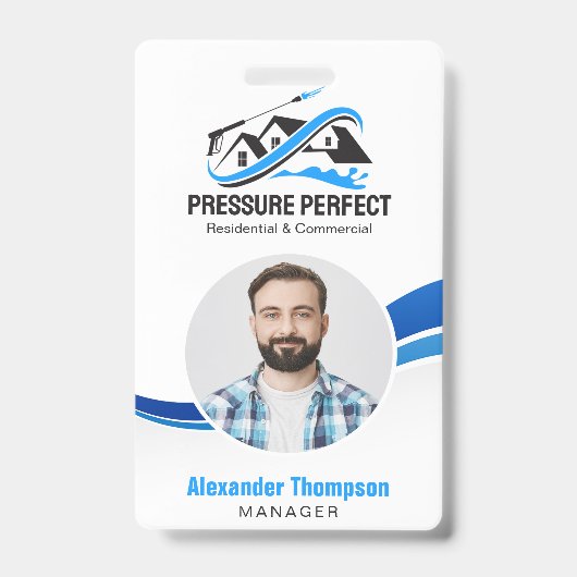 Beruflicher Druck Waschen und Reinigung von Powern Ausweis (Front)