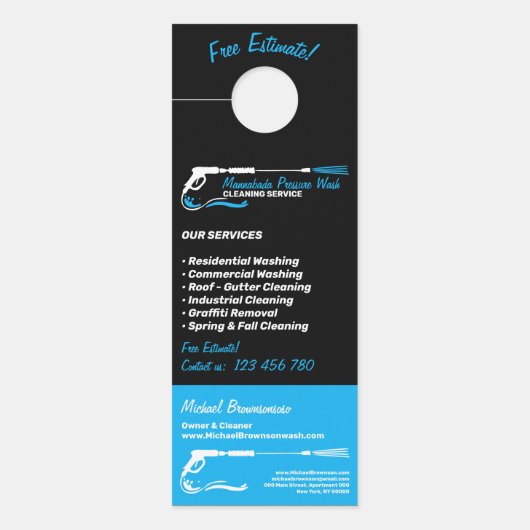 Beruflicher Druck Waschen und Reinigung von Powern Türanhänger (Vorderseite)