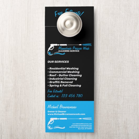 Beruflicher Druck Waschen und Reinigung von Powern Türanhänger (Auf Knauf)