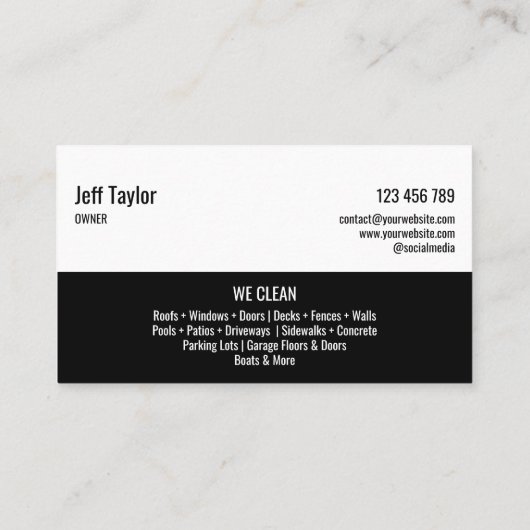 Beruflicher Druck Waschmaschine Power Masculine Bu Visitenkarte (Rückseite)