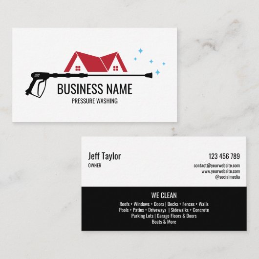 Beruflicher Druck Waschmaschine Power Masculine Bu Visitenkarte (Vorne/Hinten)