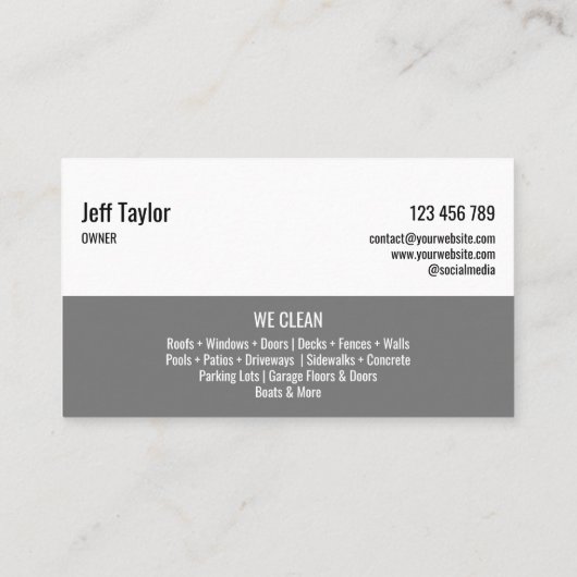 Beruflicher Druck Waschmaschine Power Masculine Bu Visitenkarte (Rückseite)