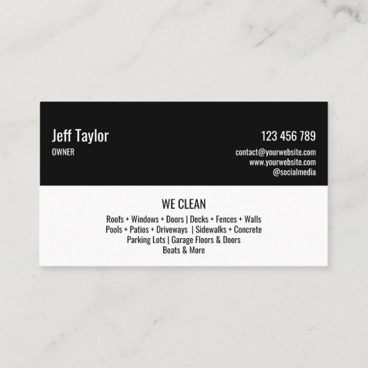 Beruflicher Druck Waschmaschine Power Masculine Bu Visitenkarte (Rückseite)