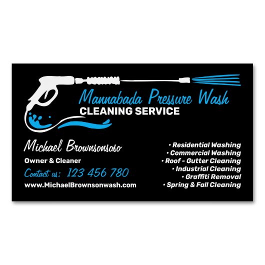 Beruflicher Druck Waschmaskuline Power Magnetische Visitenkarte (Vorderseite)