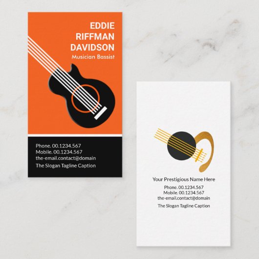 Beruflicher Dual Color Tone Bassist Musiker Visitenkarte (Vorne/Hinten)