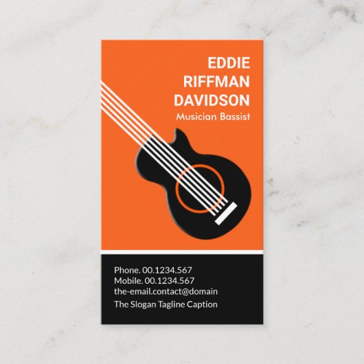 Beruflicher Dual Color Tone Bassist Musiker Visitenkarte (Vorderseite)