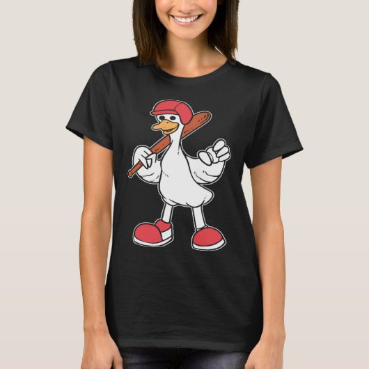 Beruflicher Duck Baseball Bat Player T-Shirt (Vorderseite)