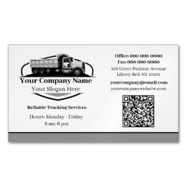 Beruflicher Dump Truck Hauling Company QR Code Magnetische Visitenkarte