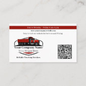 Beruflicher Dump Truck Hauling Company QR Code Visitenkarte (Rückseite)