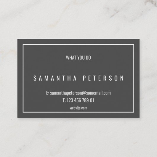 beruflicher dünner weißer Rand Visitenkarte (Rückseite)