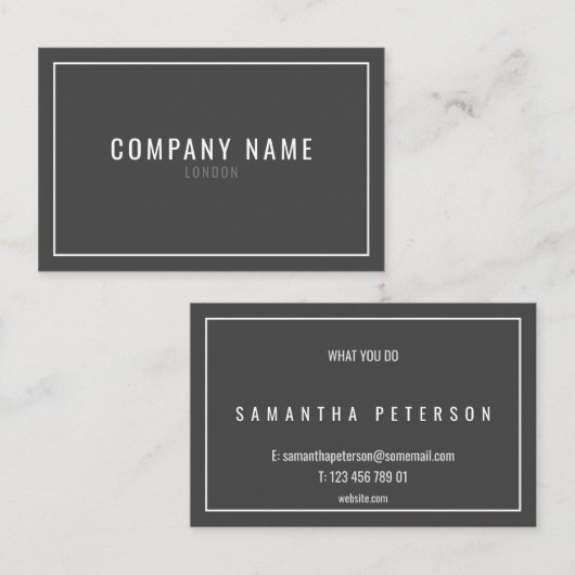 beruflicher dünner weißer Rand Visitenkarte (Vorne/Hinten)