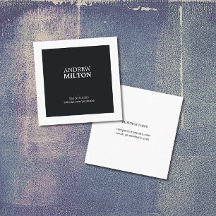 Beruflicher einfacher eleganter Schwarz-weißer Quadratische Visitenkarte