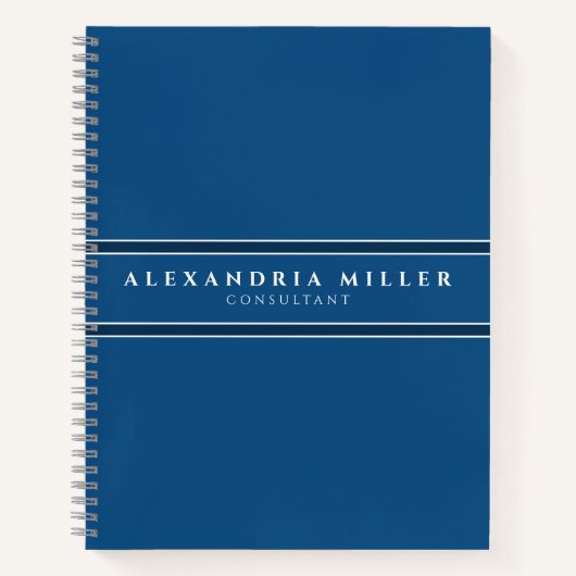 Beruflicher einfacher, moderner klassischer Blaust Notizblock (Vorderseite)