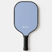 Beruflicher einfacher Name Modern Light Blue White Pickleball Schläger (Rückseite)